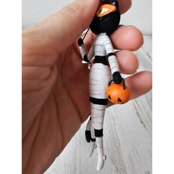 hallmark sassy Cat mummy ornament all wrapped up no place RARE felt unique Hallo - Picture 4 of 9